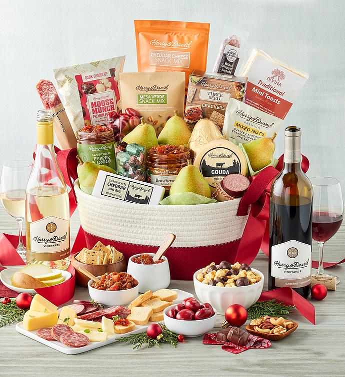 Deluxe Season's Best Gift Basket with Wine