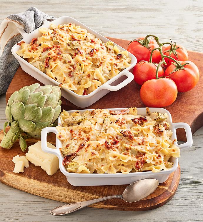 Vegan Farfalle Sausage, Artichokes, and Sun-Dried Tomatoes