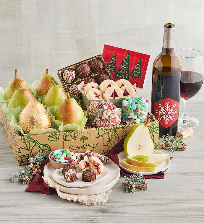 Deluxe Christmas Gift Box with Wine