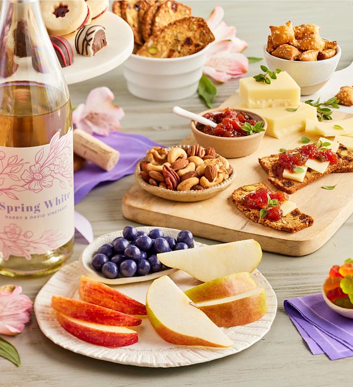 Deluxe Mothers Day Gift Basket with Harry & David Spring Wine