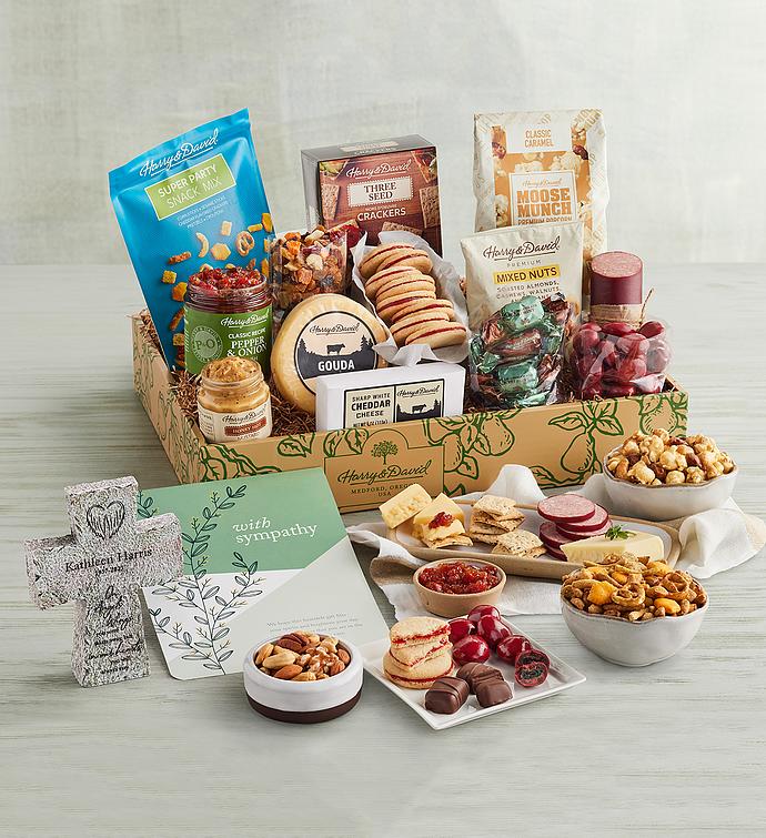 Sympathy Snack Gift Box with Personalized Tabletop Cross
