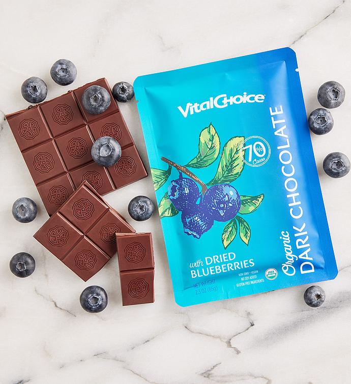 Organic Dark Chocolate Bar with Dried Blueberries