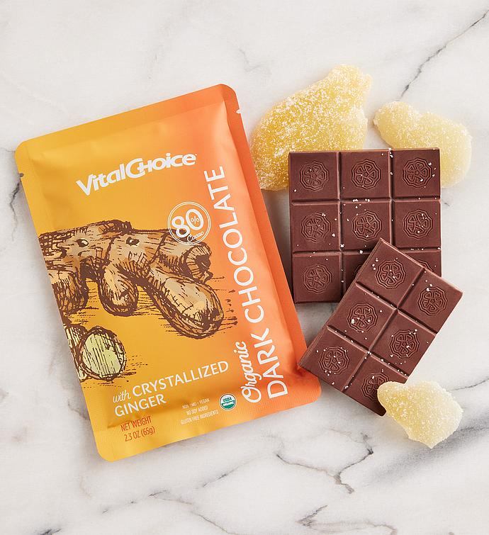 Organic Dark Chocolate Bar with Crystallized Ginger