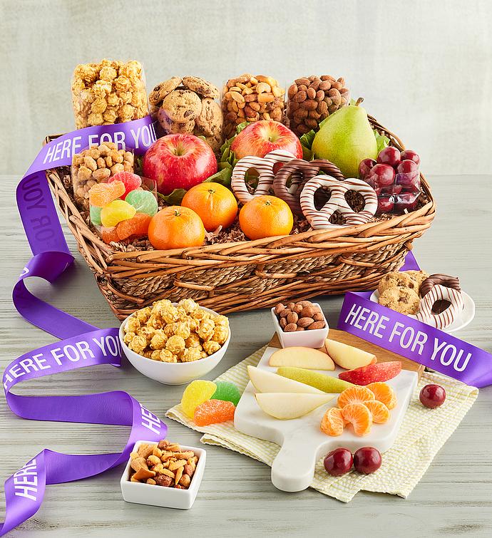 "Here for You" Fruit and Sweets Gift Basket