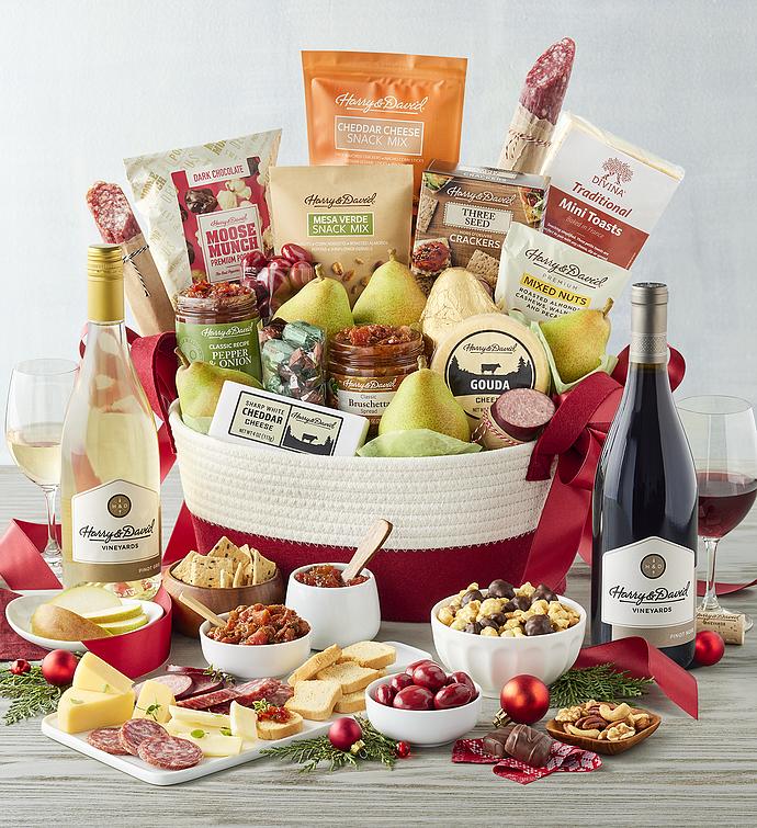 Deluxe Season's Best Gift Basket with Wine