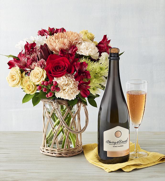 Frosted Gingerbread Bouquet and Wine