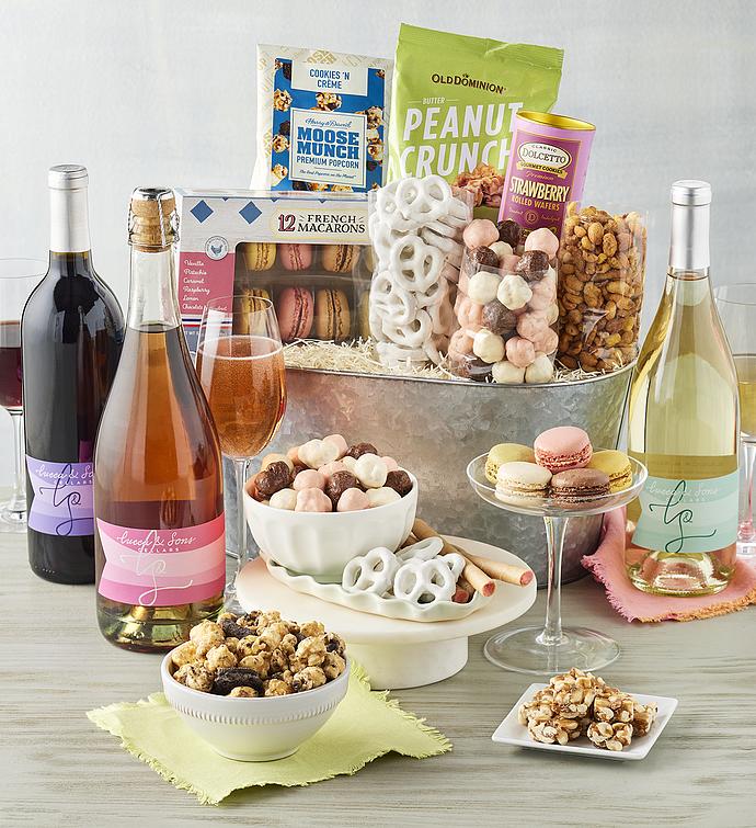 Lucca & Sons Cellars™ Wine and Sweets Basket