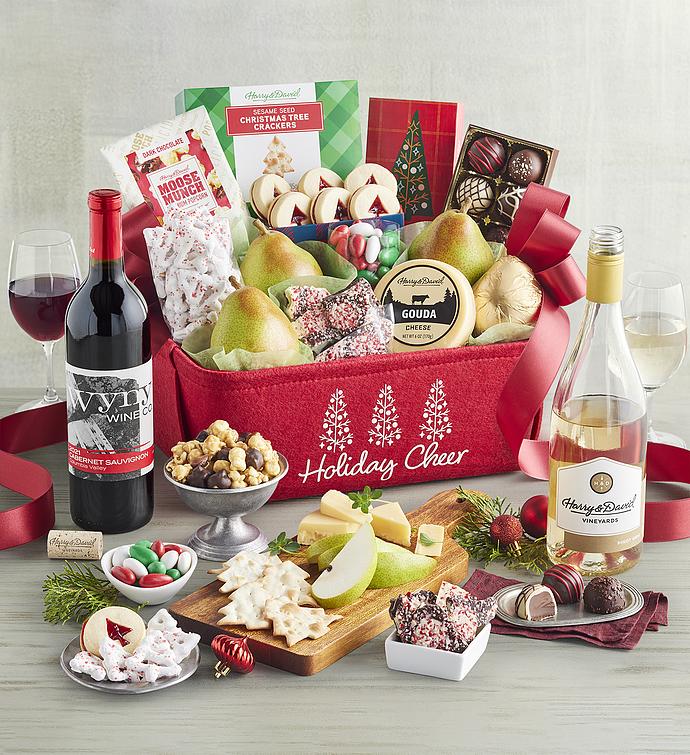 Christmas Gift Basket with Wine