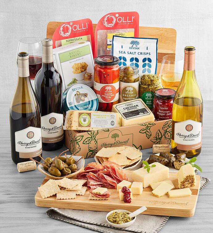 Deluxe Antipasto Assortment with Wine