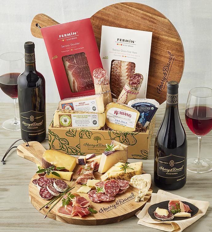 Ultimate Charcuterie and Cheese Collection with Reserve Red Wine Duo