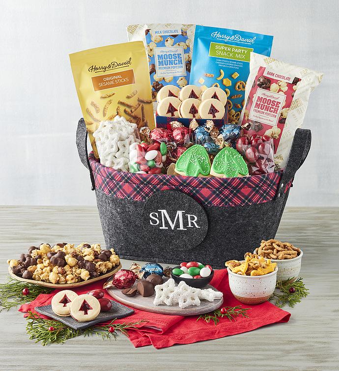 Personalized Monogrammed Christmas Gift Basket