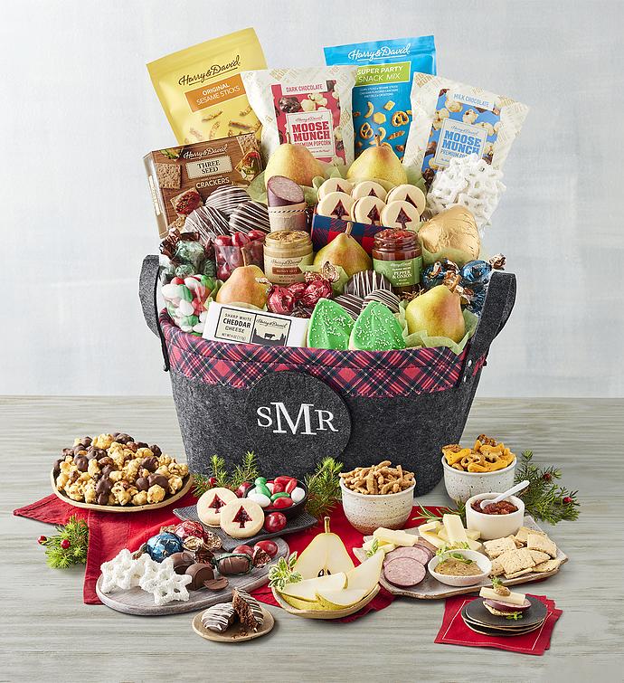 Deluxe Personalized Monogrammed Christmas Gift Basket