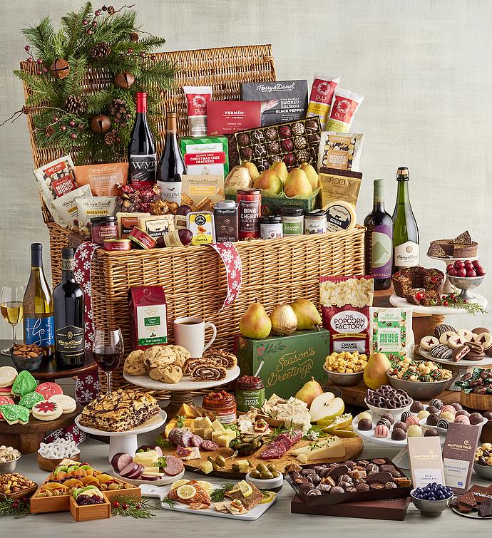 Spectacular Gourmet Gift Basket with Wine