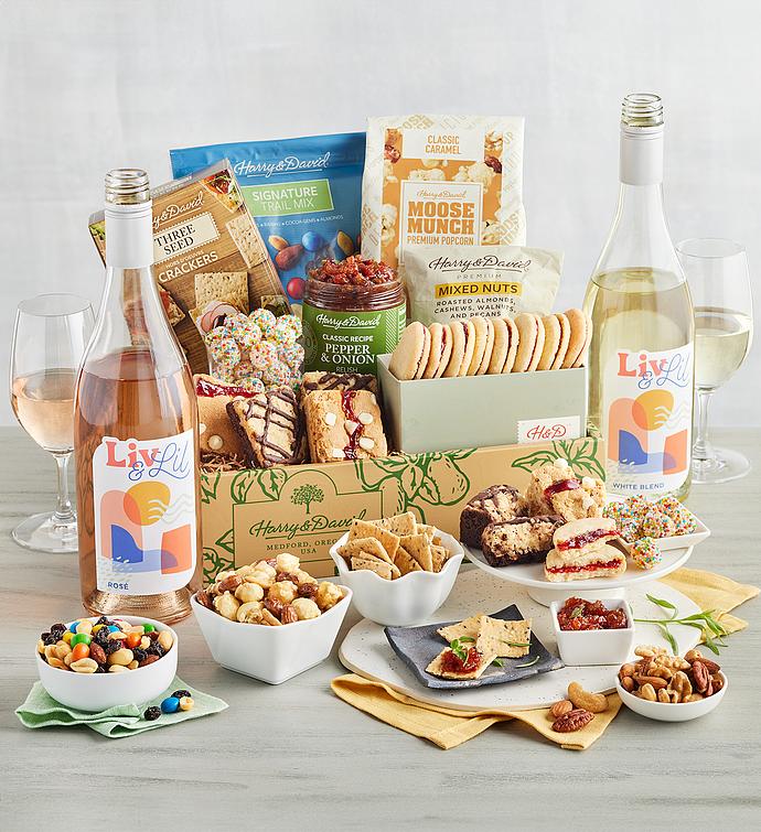 Harry & David® Deluxe Gift Box with Sweet and Salty Treats and Wine