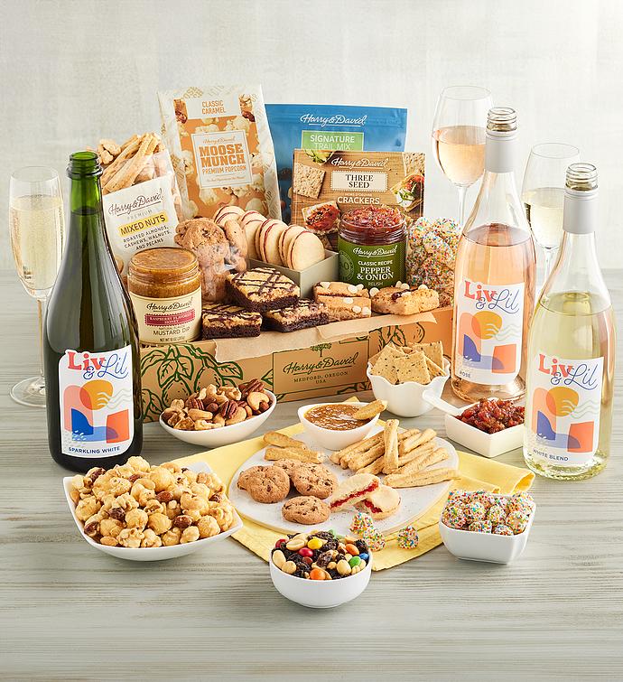 Harry & David® Grand Gift Box with Sweet and Salty Treats and Wine Trio