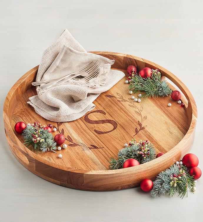 Christmas Snacks and Sparklers with Personalized Wooden Tray