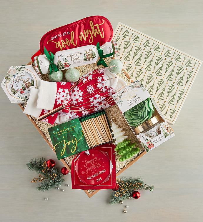 Classic Holiday Self Care Gift Box with Personalized Ornament