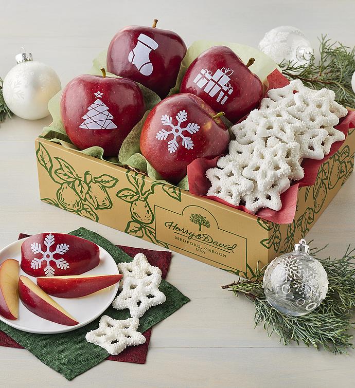 Christmas Apples and Snowflake Pretzels