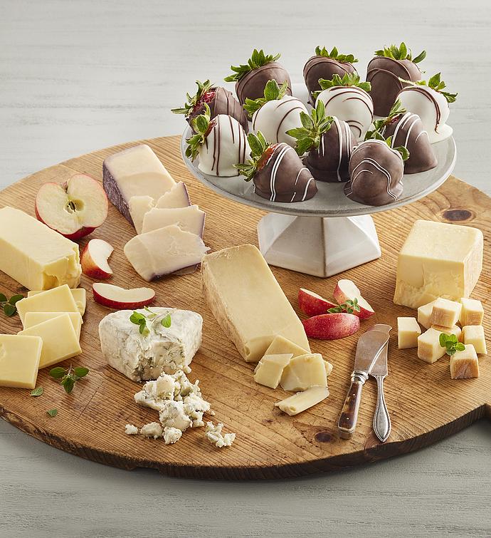 Award Winning Cheeses with Gourmet Drizzled Strawberries™