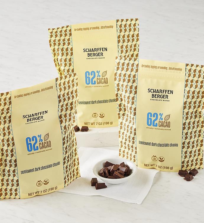 Scharffen Berger® % Cacao Semisweet Dark Chocolate Baking Chunks Pack