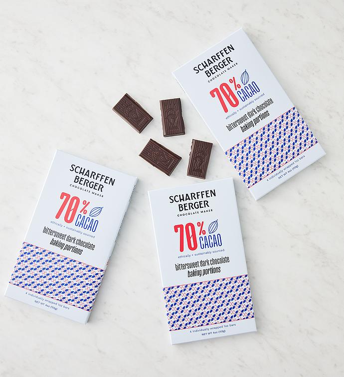 Scharffen Berger® 70% Cacao Bittersweet Dark Chocolate Baking Bars - 3 Pack 