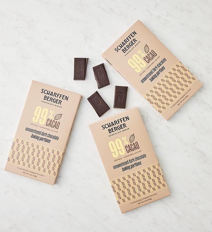 Scharffen Berger® % Cacao Unsweetened Dark Chocolate Baking Bars Pack