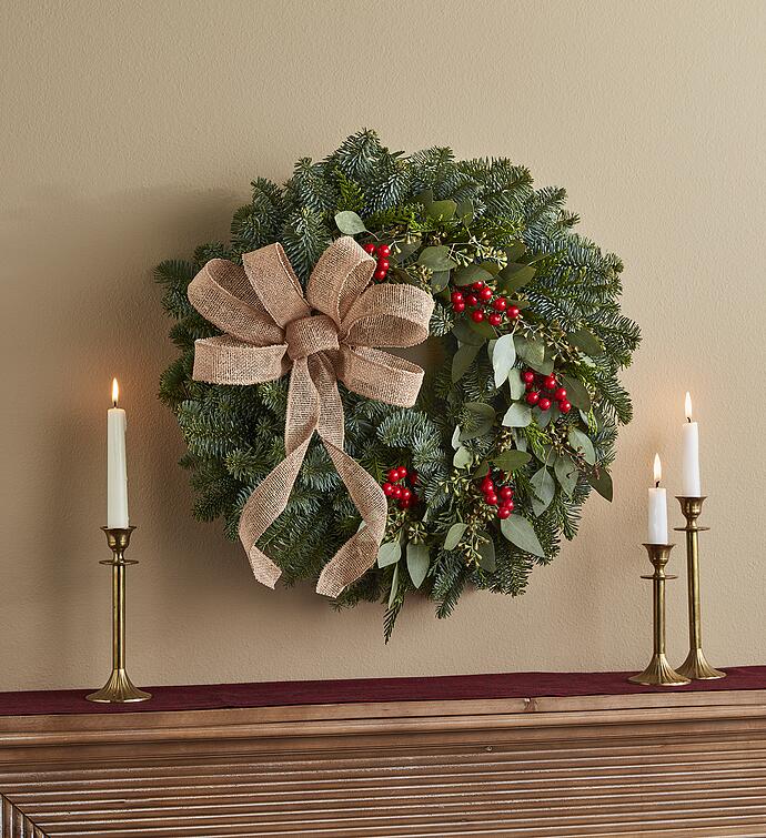 Holiday Rustic Evergreen Wreath