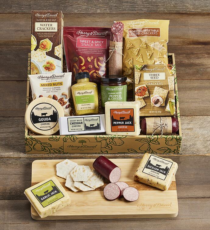 Ultimate Meat and Cheese Gift Box with Bamboo Board