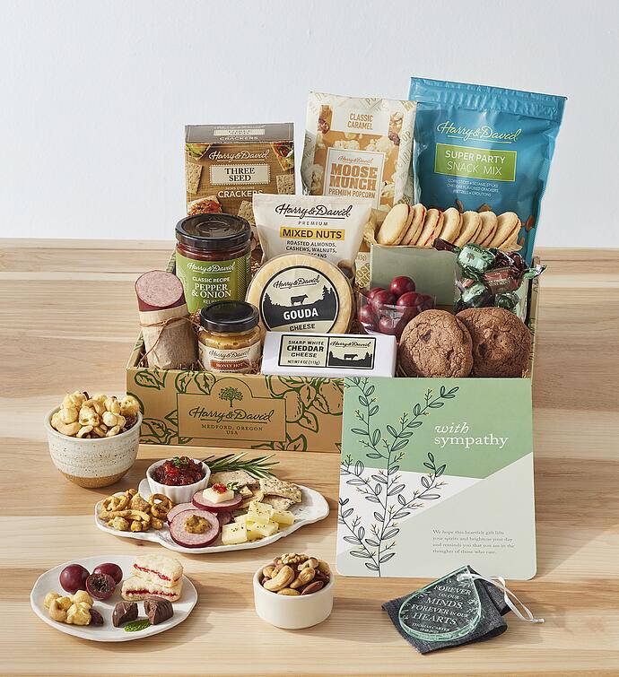 Sympathy Snack Gift Box with Personalized Teardrop Ornament