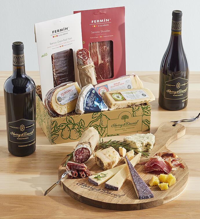 Ultimate Charcuterie and Cheese Collection with Reserve Red Wine Duo