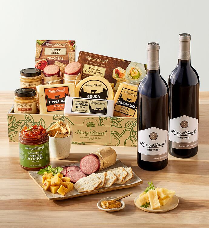 Supreme Meat and Cheese Gift with Wine