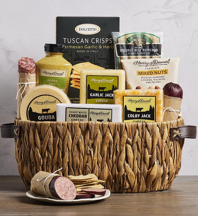 Deluxe Meat and Cheese Gift Basket