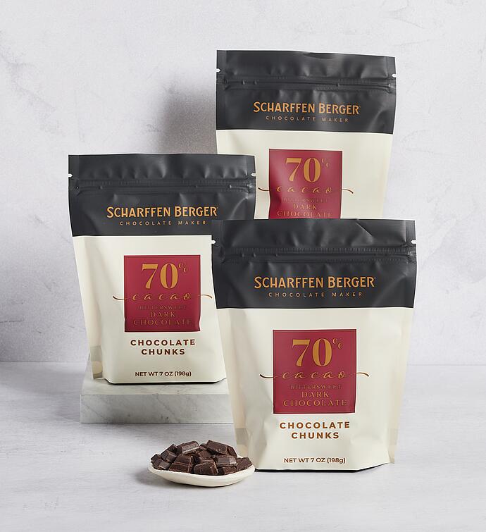 Scharffen Berger® 70% Cacao Bittersweet Dark Chocolate Baking Chunks   3 Pack