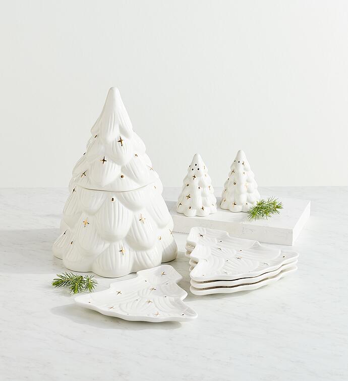Holiday Tree Cookie Jar with Cookies