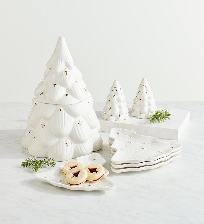 Holiday Trees Appetizer Plates - Set of 4