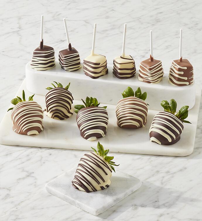 Harry & David® Belgian Chocolate Hand Dipped Strawberries and Cheesecake Pops Medley   12 Count