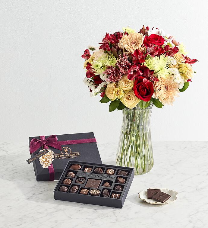 Scharffen Berger® Holiday Chocolatier's Collection with Frosted Gingerbread Bouquet