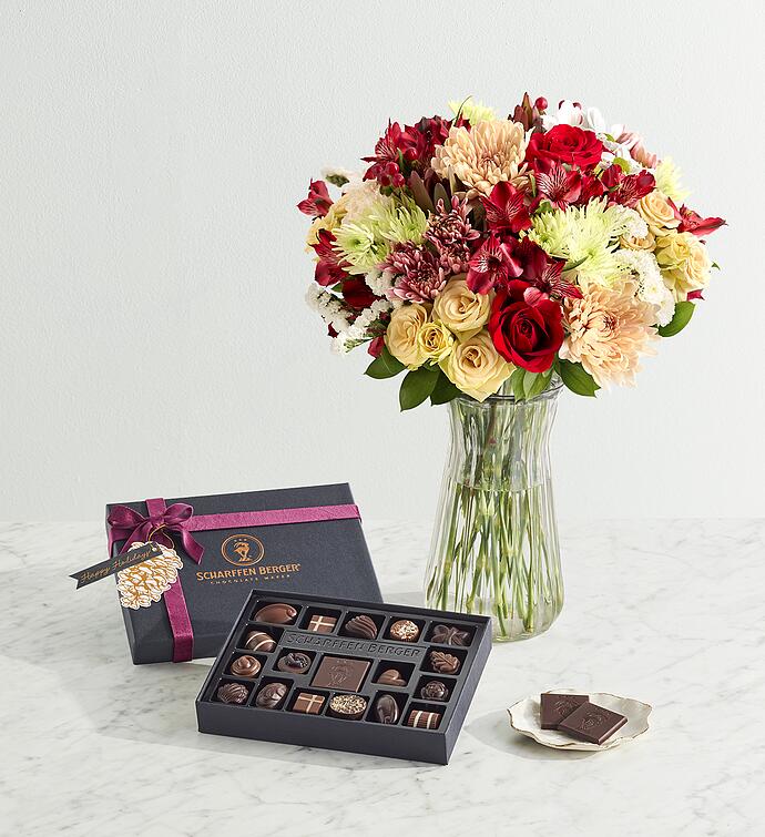 Scharffen Berger® Holiday Chocolatier&#x27;s Collection with Frosted Gingerbread Bouquet