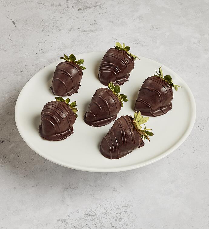 Scharffen Berger™ Dark Chocolate Hand Dipped Strawberries   6 Count