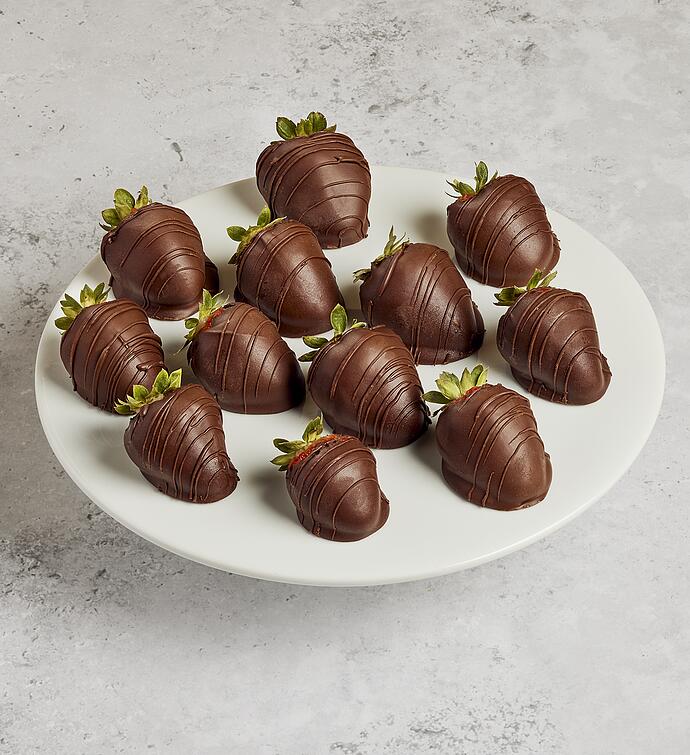 Scharffen Berger™ Milk Chocolate Hand Dipped Strawberries   6 Count