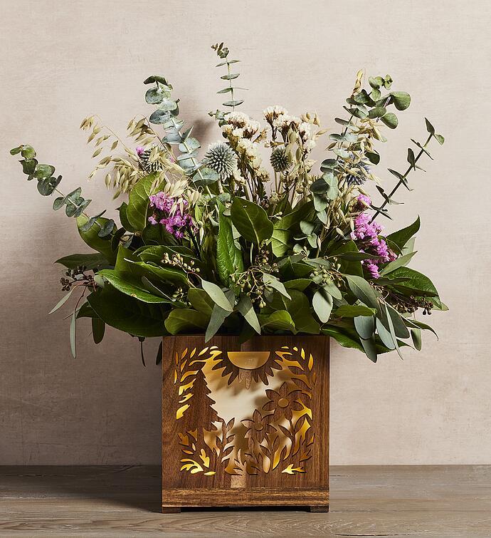Illuminated Floral Centerpiece Box