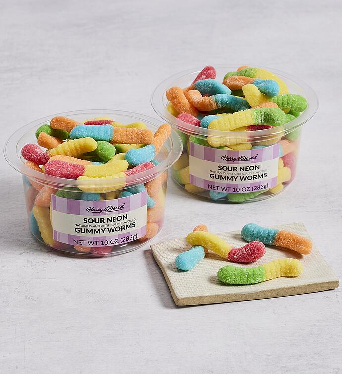 Neon Sour Gummy Worms 2-Pack