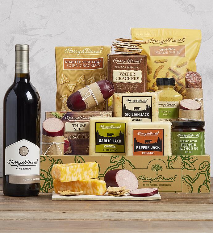 Ultimate Meat and Cheese Gift with Wine