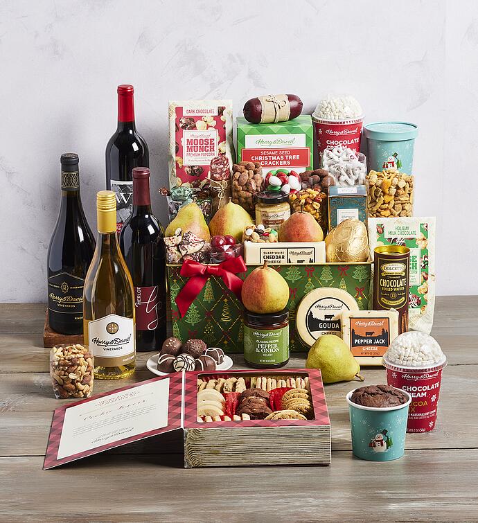 Colossal Christmas Basket with Wine