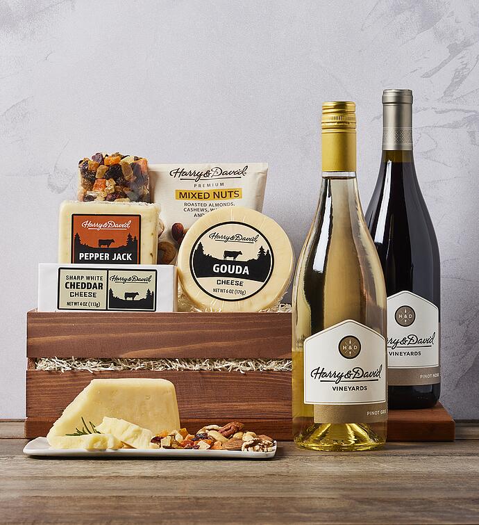 Gourmet Cheese Gift with Wine