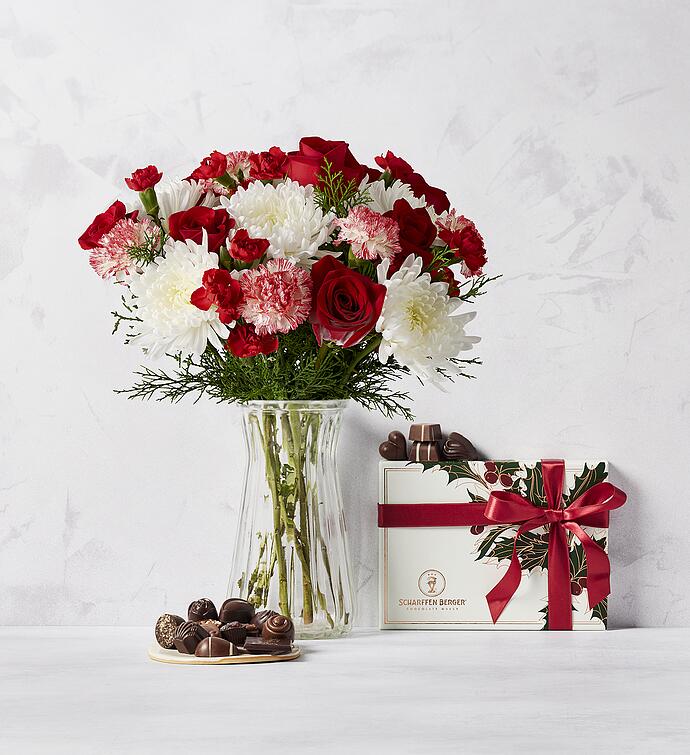 Scharffen Berger® Holiday Chocolatier's Collection with Peppermint Twist Bouquet