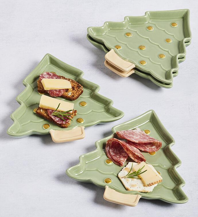 Holiday Appetizer Plates   Set of 4