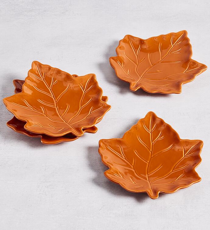 Fall Leaf Appetizer Plates - Set of 4