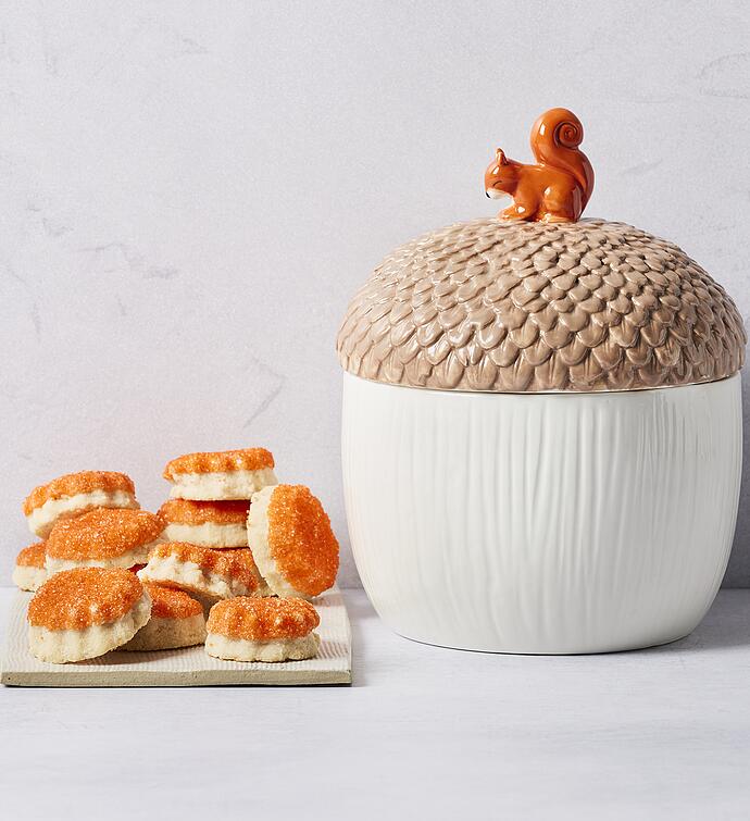 Acorn Cookie Jar with Cookies