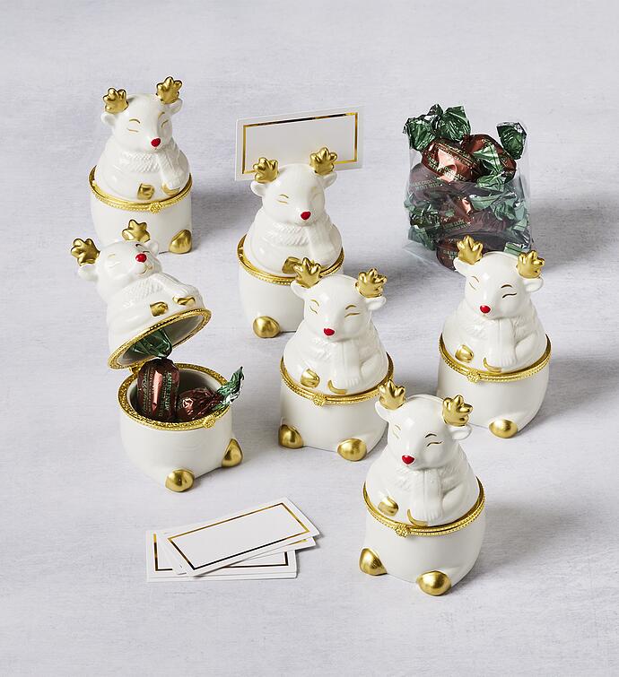 Holiday Reindeer Truffle Holders   Set of 6